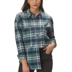 Free People‎ | Loveland Plaid Frayed Hem Shirt *NWT xs